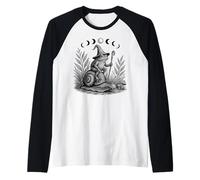 Cottagecore Wizard Frog Lover Cute Toad Snail Moon Phases Raglan Baseball Tee