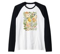 Cottagecore Woodland Botanical Vintage Nature Forest Flora Raglan Baseball Tee