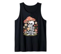 Cottagecore Woodland Skeleton Relaxing with a Warm Drink Tank Top