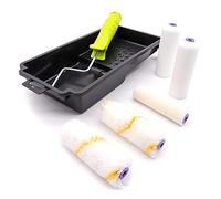 COTTAM Mini Paint Roller and Tray Set | Mini Small 4 Inch | Roller Sleeves for Painting Emulsion on Walls & Ceilings & Gloss On Doors/Trim