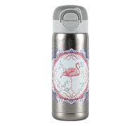 Cottea 17oz/500ml Insulated Bottles,Security Lock Titanium Water Bottle with Straw,Non-Slip Travel Mugs Insulated for Hot and Cold,1 Pack. (Flamingo)