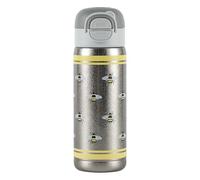 Cottea 17oz/500ml Insulated Bottles,Security Lock Titanium Water Bottle with Straw,Non-Slip Travel Mugs Insulated for Hot and Cold,1 Pack. (Bees)