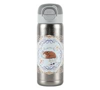 Cottea 17oz/500ml Insulated Bottles,Security Lock Titanium Water Bottle with Straw,Non-Slip Travel Mugs Insulated for Hot and Cold,1 Pack. (Fox)