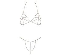 Cottelli Accessoires Women's Bra Set Chain Gold One Size