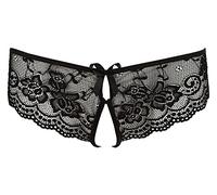 Cottelli - Lace Bow Open Panty (Black)