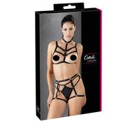 Cottelli - Black Decorative Lingerie Trio Harness (S-L)