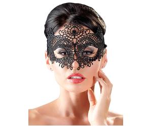 Cottelli Black Masquerade Lace Mask - One size - Black Black