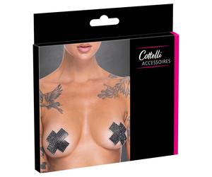 Cottelli - Black Rhinestone X Nipple Cover