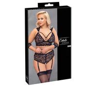 Cottelli Bondage Plus Size - Lace Bra Set (Black) - 4XL