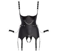 Cottelli Bondage Women Suspender Shirt Set Black S