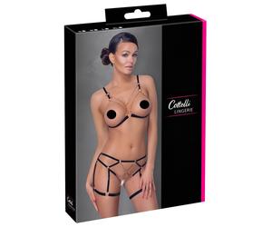 Cottelli - Chain Decorative Body Harness - 2 Piece (Black) - M
