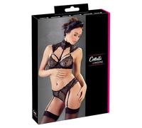 Cottelli - Lace Bra Set with Collar (Black) - 75C/S