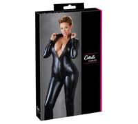 Cottelli Plus Size - Shiny Long-Sleeve Party Jumpsuit (Black) - 3XL