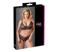 Cottelli Collection Plus X-Large Black/Red Bra and G-string