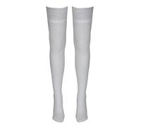 Cottelli Collection Women's Bridal Lace Top Sheer Hold Up Stockings, White, Medium