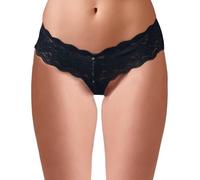Cottelli Collection Women's Secret Pearl Thong Panties, Black, Extra Large