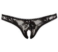 Cottelli Collection X-Large Black Luxury Open-Crotch Thong