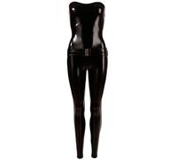 Cottelli Collection X-Large Black Wetlook Overall Jumpsuit, S