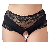 Cottelli Plus Size - Lacy Pearl-Embellished Open Panty (Black)