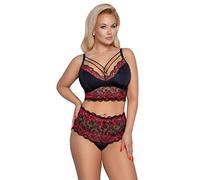 Cottelli Curves Bra and Briefs-22139741061 Black 2XL