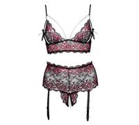Cottelli Curves Pearl Bra Set Black 2XL