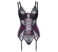 Cottelli Curves Women's Basque Set Purple/Black 90E/XL