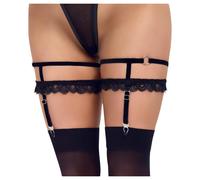 Cottelli - Decorative Black Lace Garter Belt - L/XL
