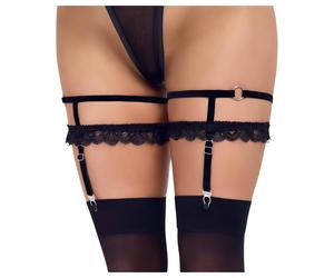 Cottelli - Decorative Black Lace Garter Belt - L/XL