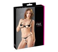 Cottelli - Glittering Embroidered Bra Set (Black) - M