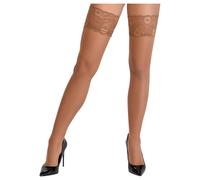 Cottelli - Lace & Floral Thigh-High Stockings (Nude)