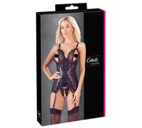 Cottelli - Lace Open Top & Thong Set (Black) - L