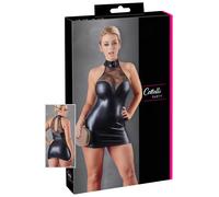 Cottelli - Lace & Shine Halter Mini Dress (Black) - M