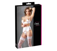 Cottelli - Lace-Up Lifting Bra Set (White) - 85C/L