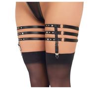 Cottelli - Leather-Look Thigh Garter (Black) - L/XL