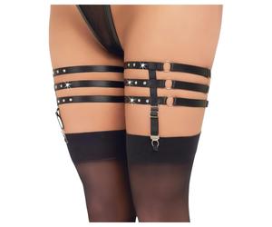 Cottelli - Leather-Look Thigh Garter (Black) - L/XL