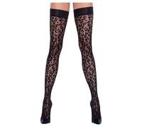 Cottelli Legwear - Black Leopard Print Thigh-Highs - 4