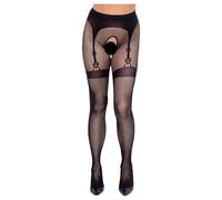 Cottelli Legwear - black open-crotch hold-up stockings (S-L)