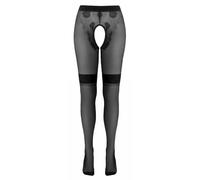 Cottelli Legwear Women's Crotchless Tights Light Skin-Colored/Black 4