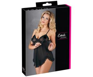 Cottelli - Light, Ruffled Babydoll (Black) - L