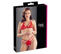 Cottelli - Open Lace Bra Set (Red) - M
