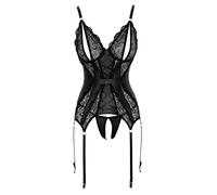 Cottelli Lingerie Suspender Shirt-26326321051 Black XL