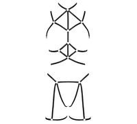 Cottelli - Decorative Body Harness and Thong (Black) - S-L