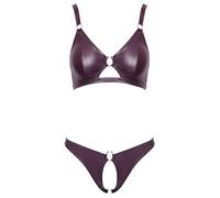 Cottelli Lingerie Women's Bra and Briefs Purple L Purple L