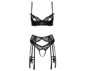 Cottelli Lingerie Women's Bra Suspender Set Black 75B/S