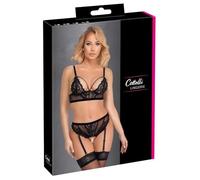Cottelli Lingerie Women's Bra & Thong Black L