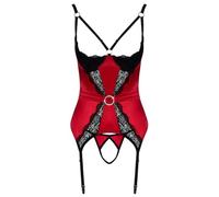 Cottelli Lingerie Women's Cami Suspenders Set Red XL