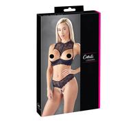 Cottelli - Open Cup Bra Set (Black)