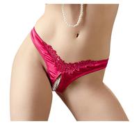 Cottelli - Open Floral Panty with Pearls (Red)