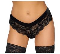 Cottelli Party - Black Lace Panties with Chain Details - L