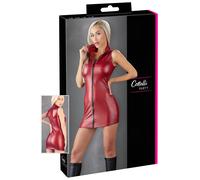Cottelli Party - sleeveless shiny mini dress with zip (red) - L
